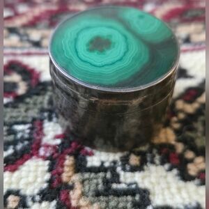 Vintage Malachite Sterling 925 Box